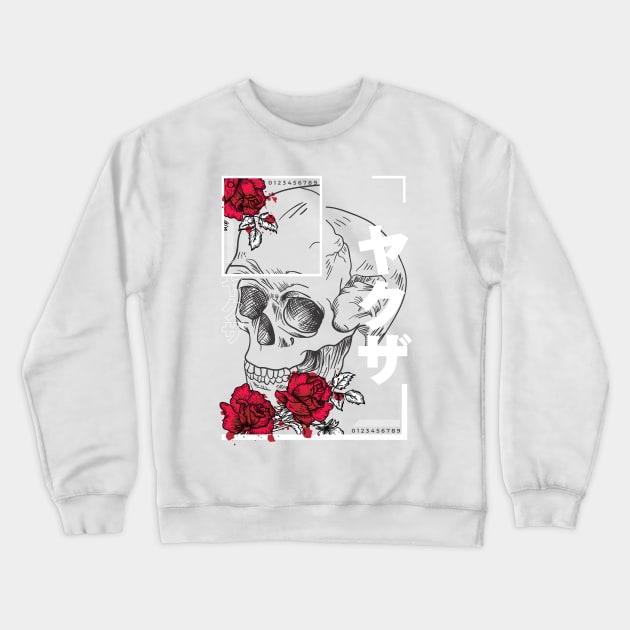 Japanese Skull Tattoo Crewneck Sweatshirt by TheRealestDesigns